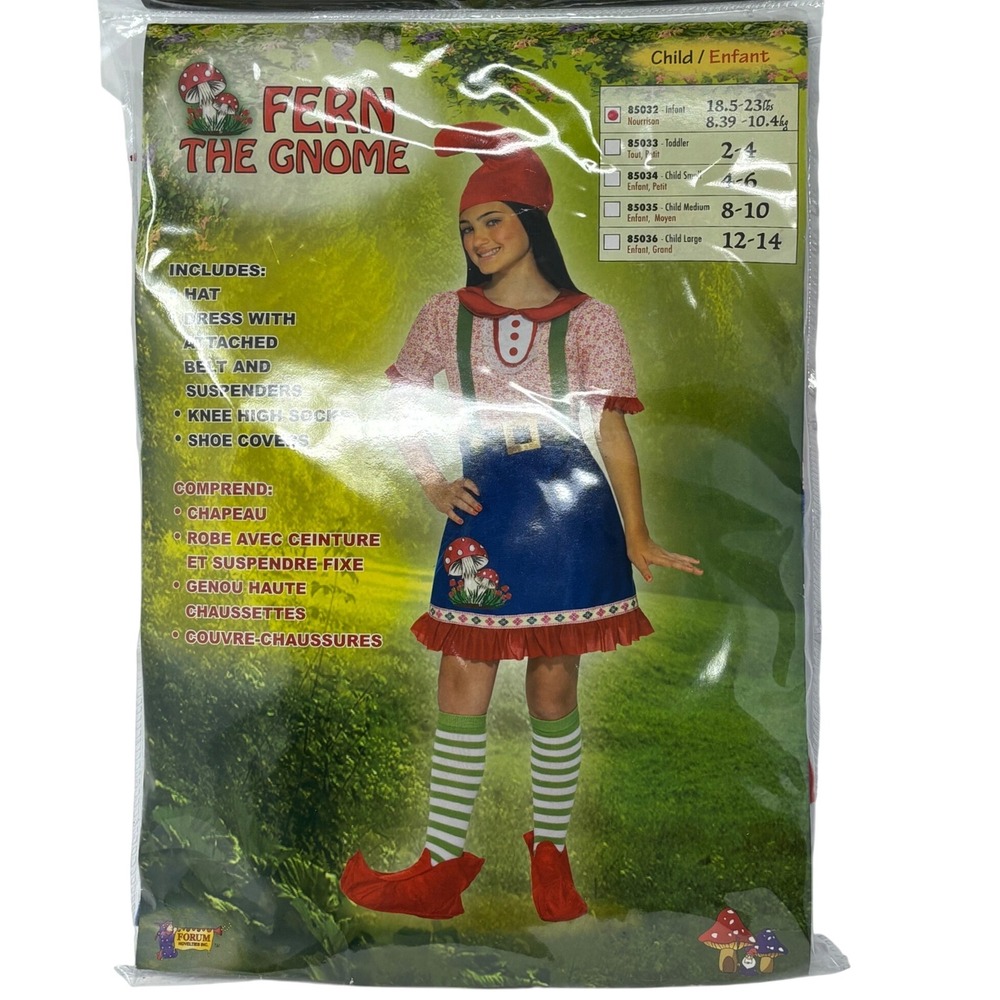 Forum Novelties Fern the Gnome Infant Costume set Enchanted kid-core NWT